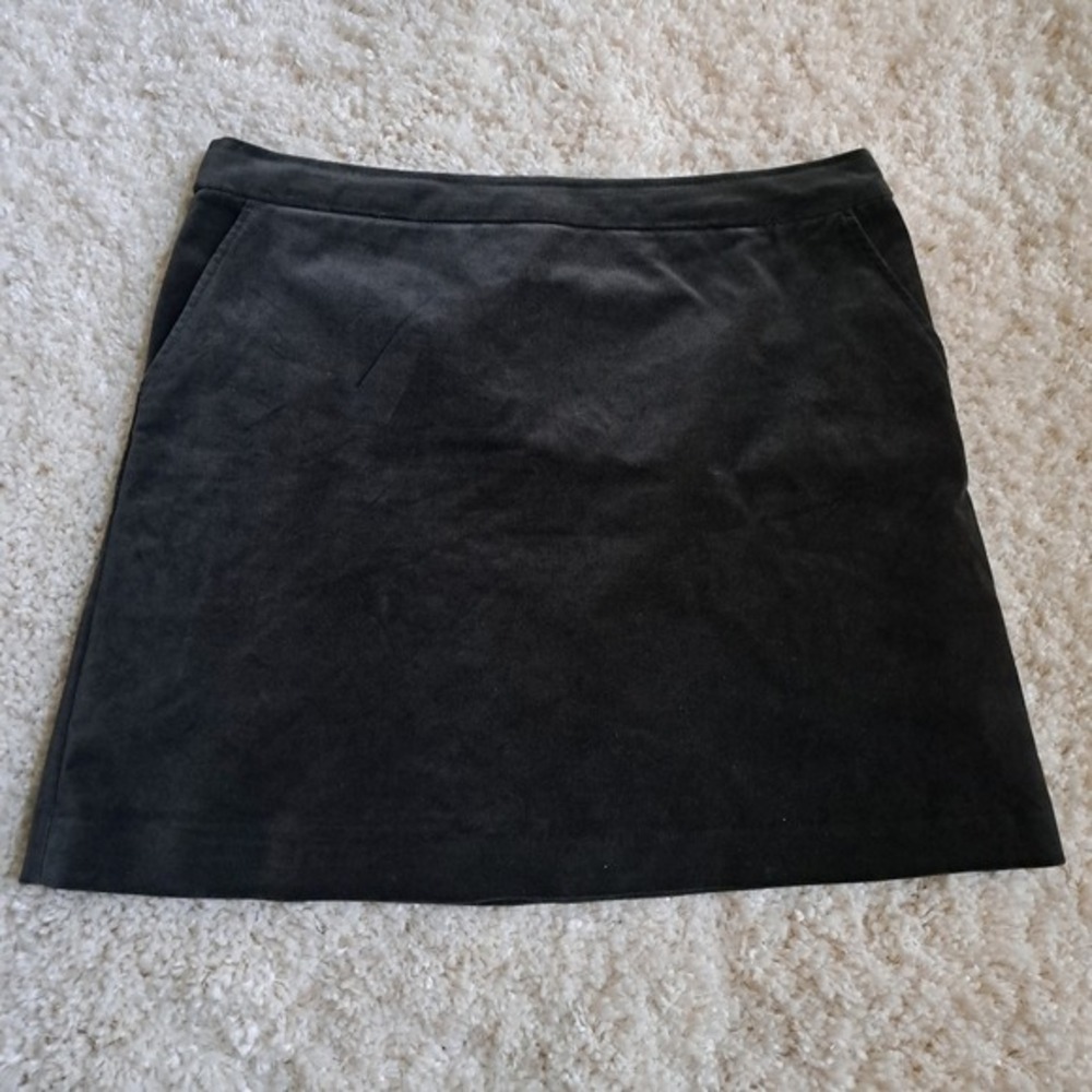 Boden Women Charcoal Grey Velvet A-Line Mini Skirt with Pockets Size US 14R